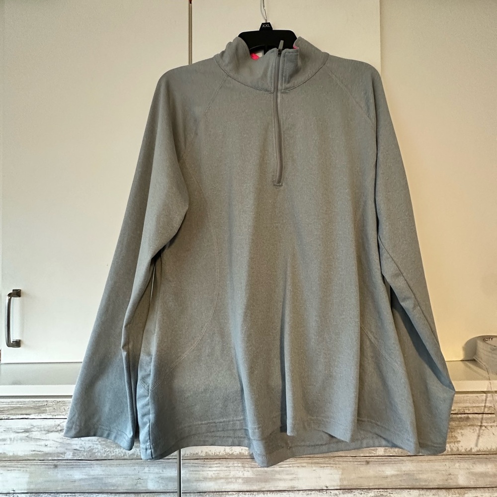 🩶 Danskin Now Gray 1/4 Zip Pullover XXL Athletic Top